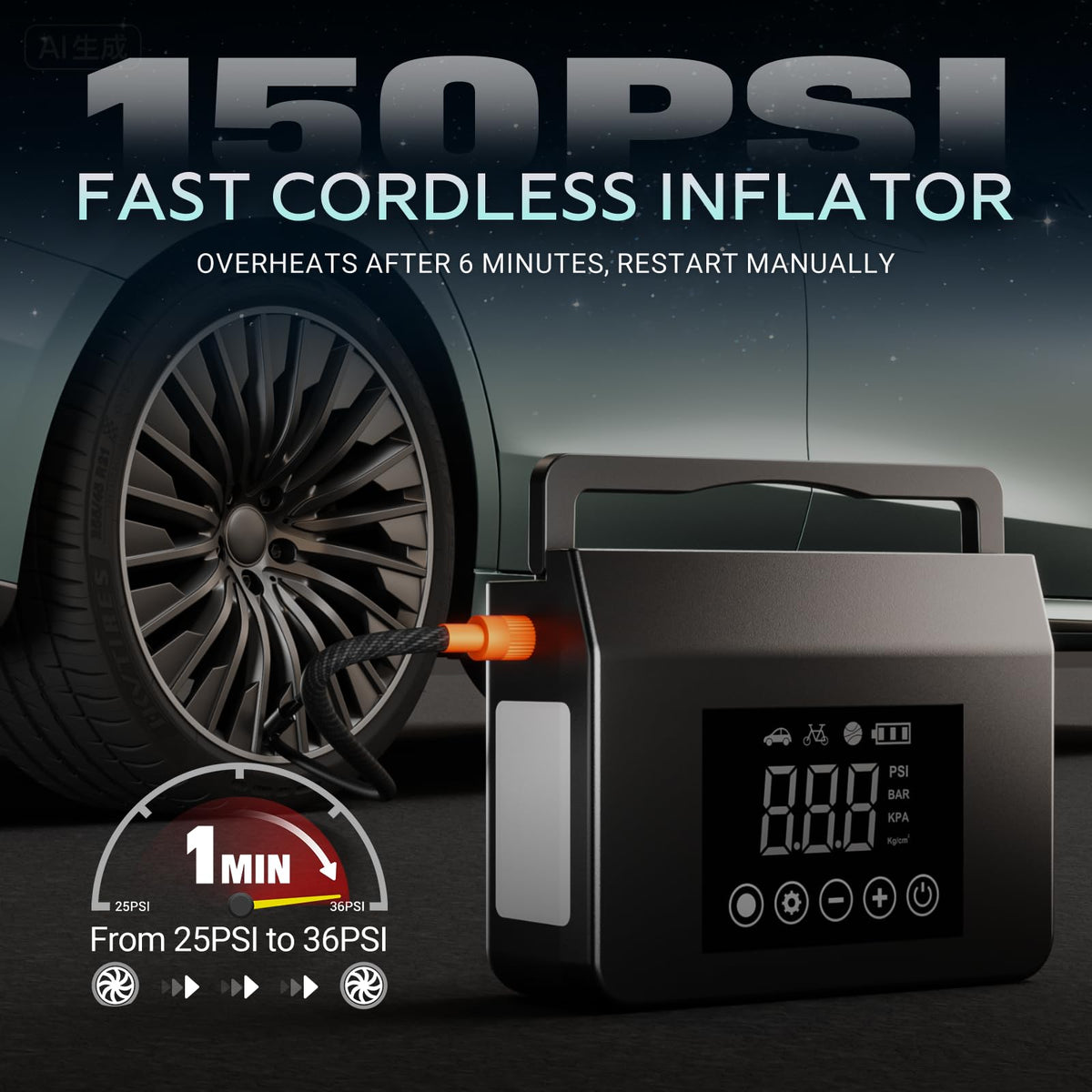 Portable Jump Starter with Air Compressor D718