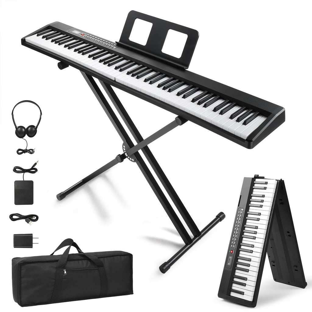 88 Key Foldable Electronic Keyboard Piano with Stand H626