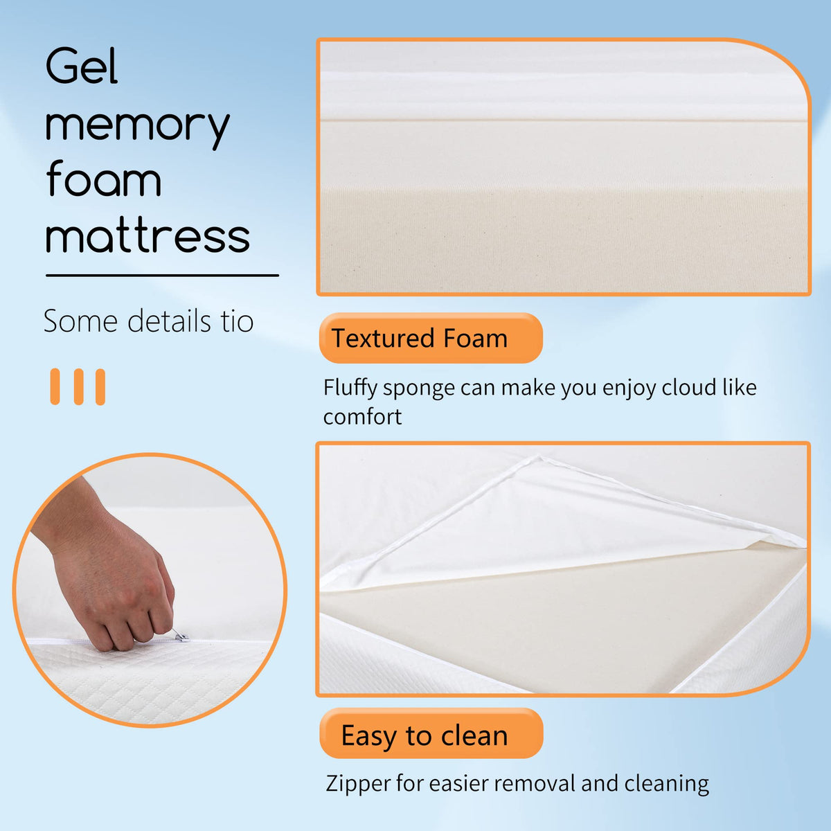 5" Twin Gel Memory Foam Mattress L4812