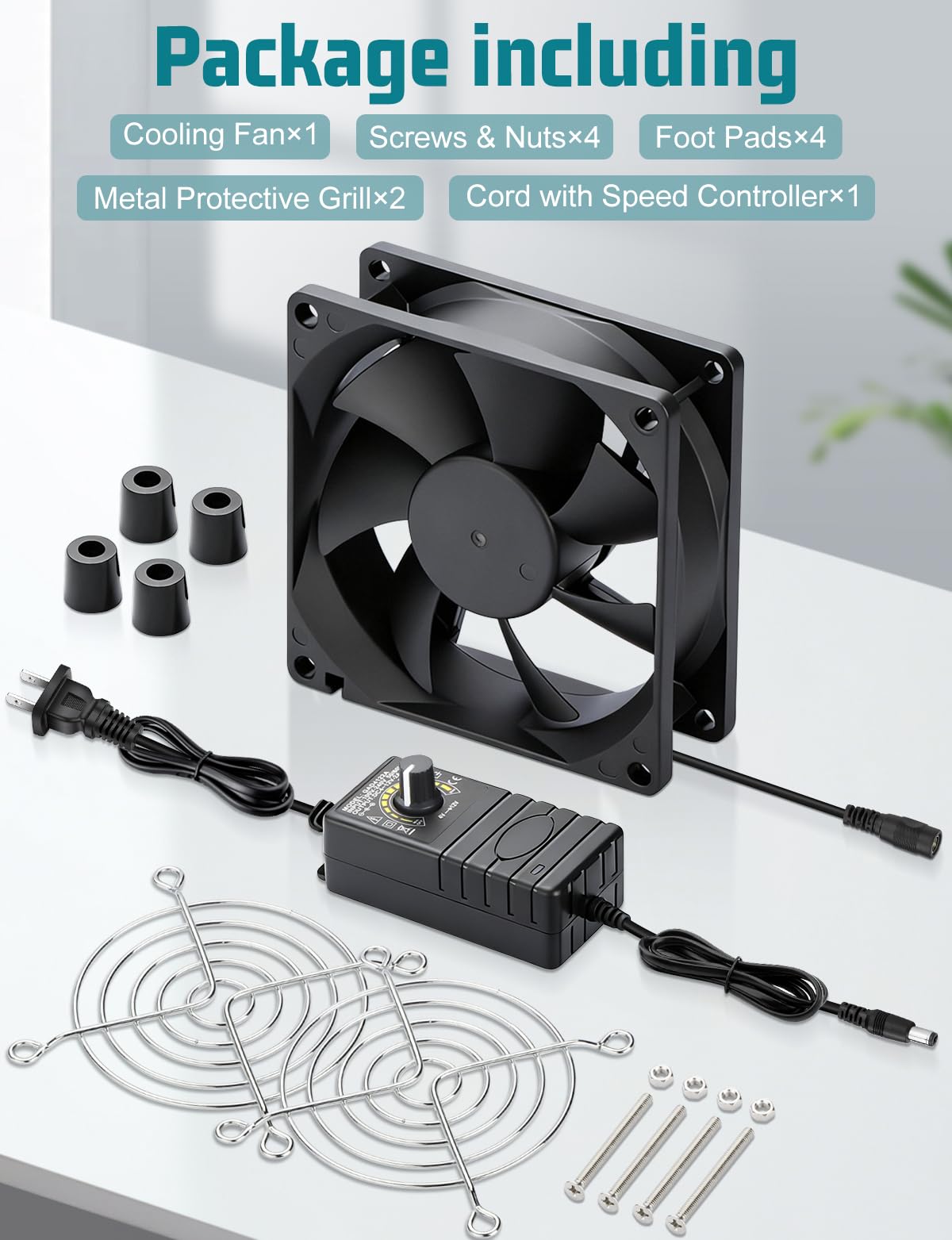 80mm 12v Small Computer Fan with AC Plug C75982