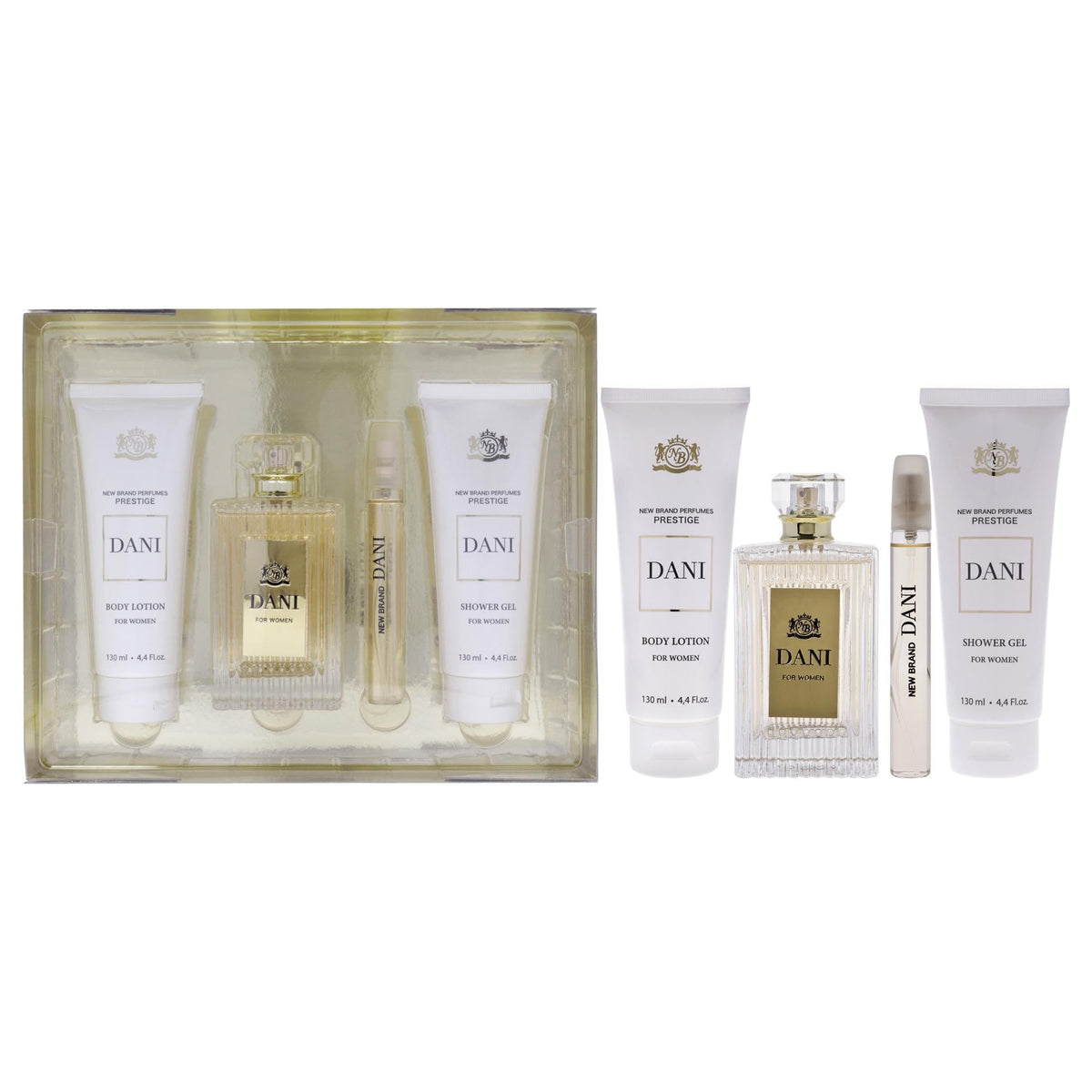 4 Pc Gift Set 3.3oz EDP Spray, 0.5oz EDP Spray, 4.4oz Shower Gel, 4.4oz Body Lotion J525