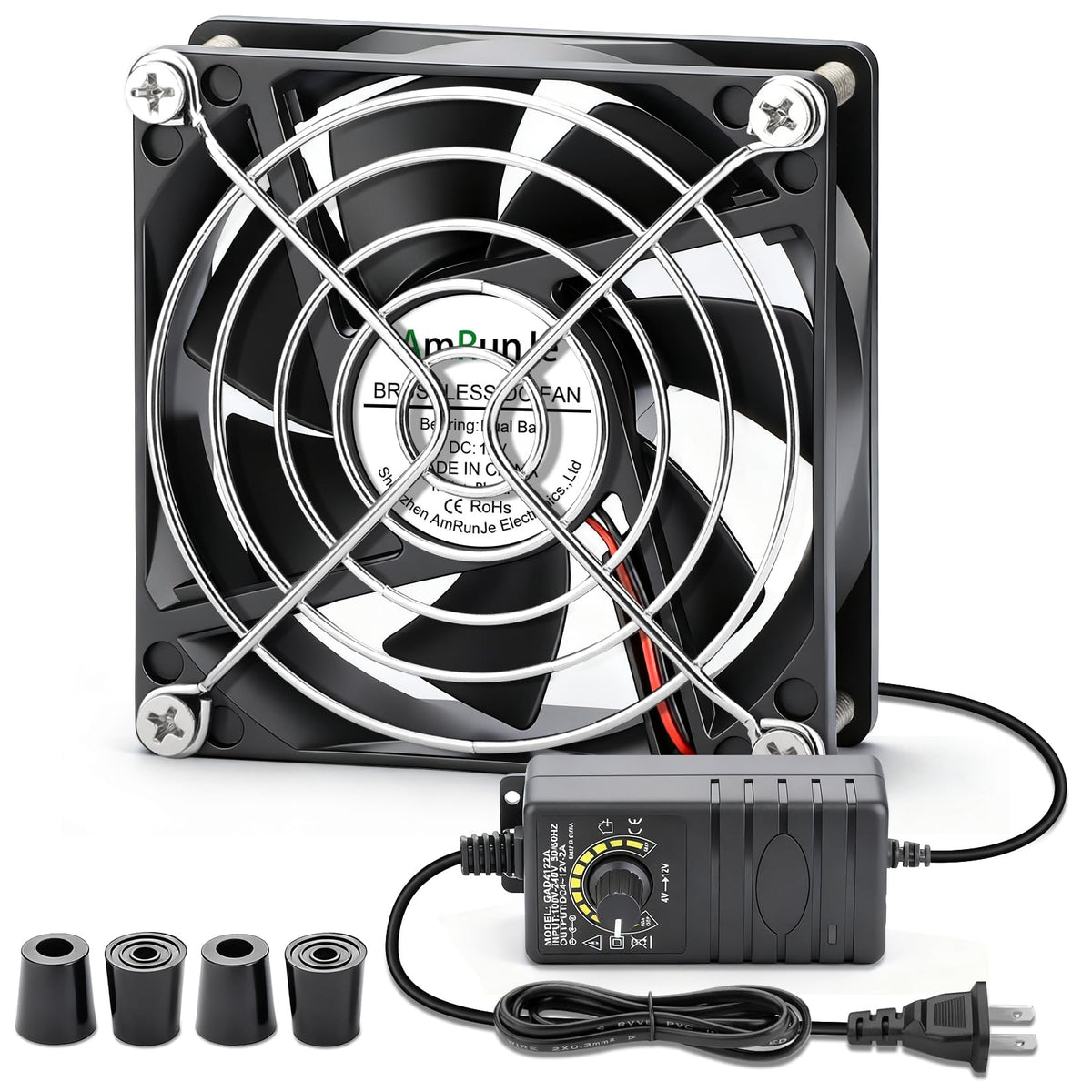80mm 12v Small Computer Fan with AC Plug C75982