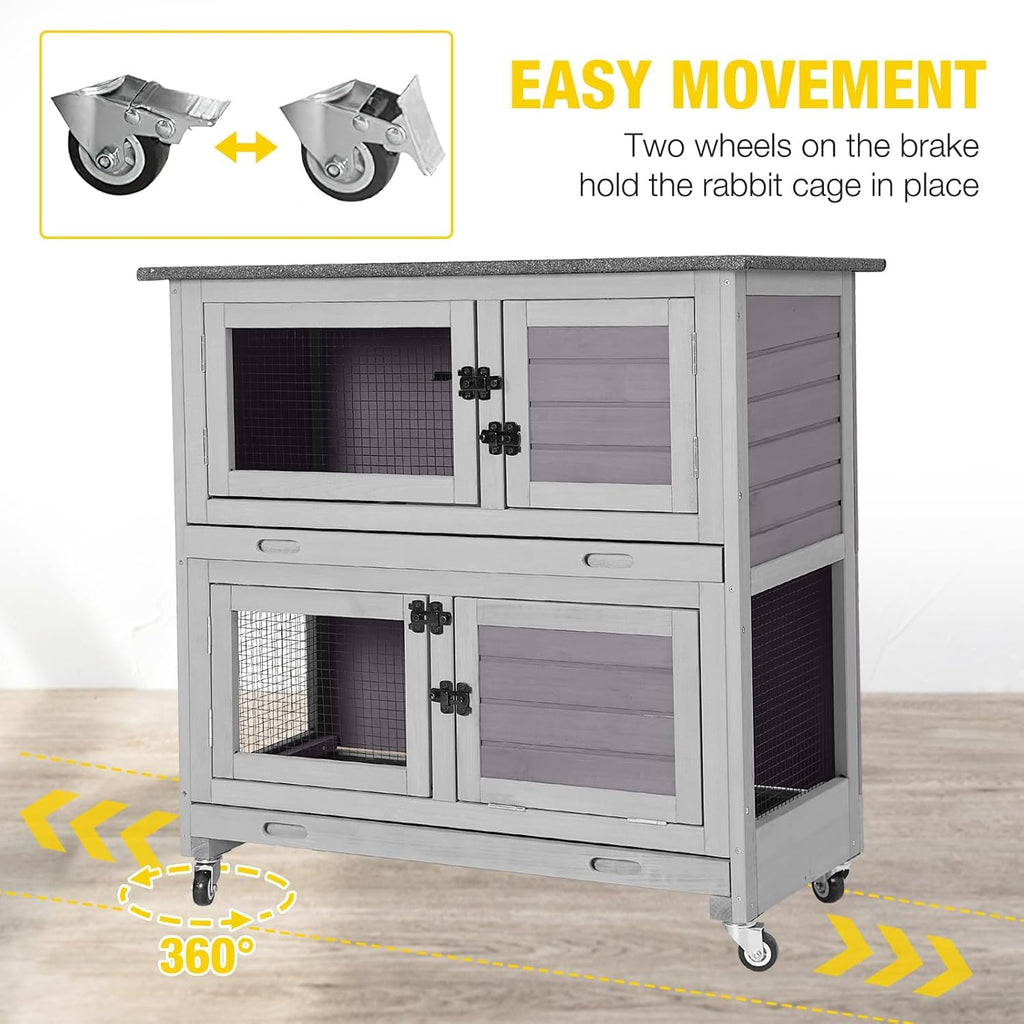 Rabbit Hutch 2 Story Pet House on Wheels W243451