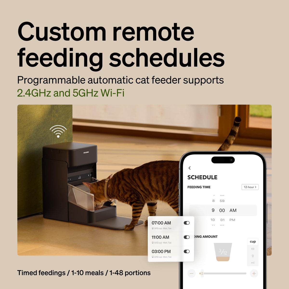 RFID Automatic Cat Feeders for 2 Cats B62939