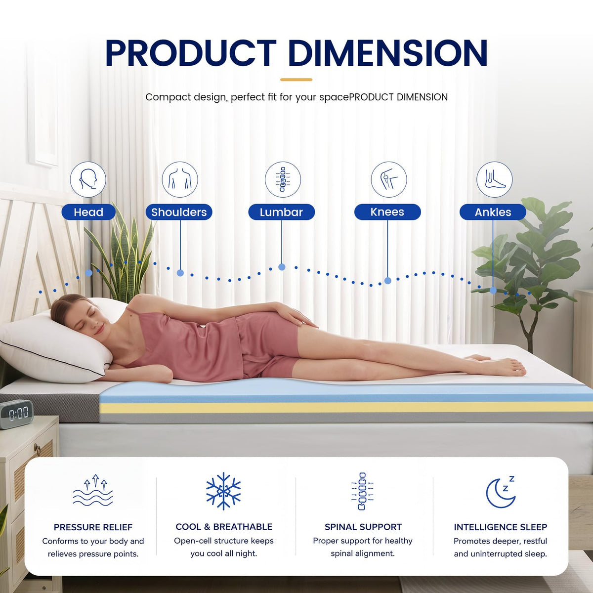 6 Inch Memory Foam Trifold Folding Mattress L9416
