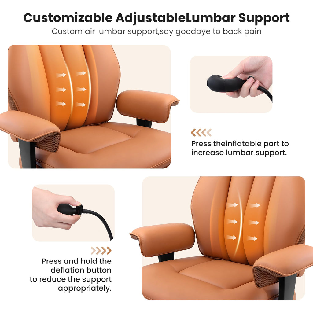 Big and Tall Office Chair with Inflatable Lumbar Support B509