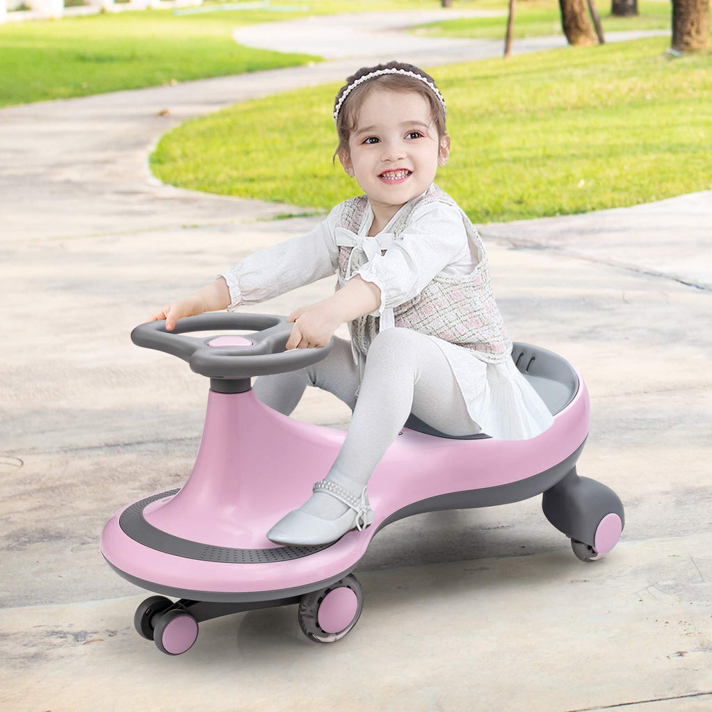 Pink Wiggle Car with LED Flashing Wheels Y324308
