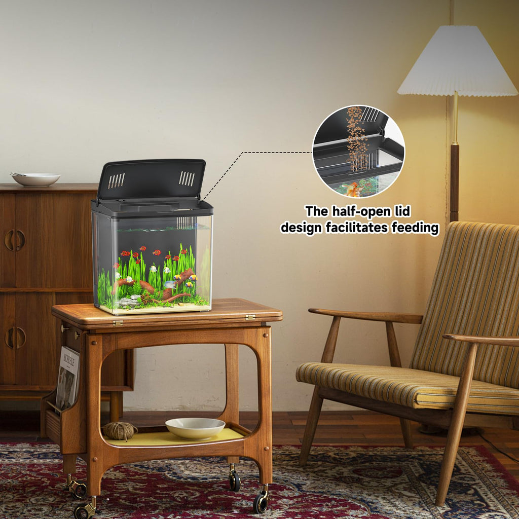 1 Gallon Acrylic Fish Tank Kit with Filter and Light R920254