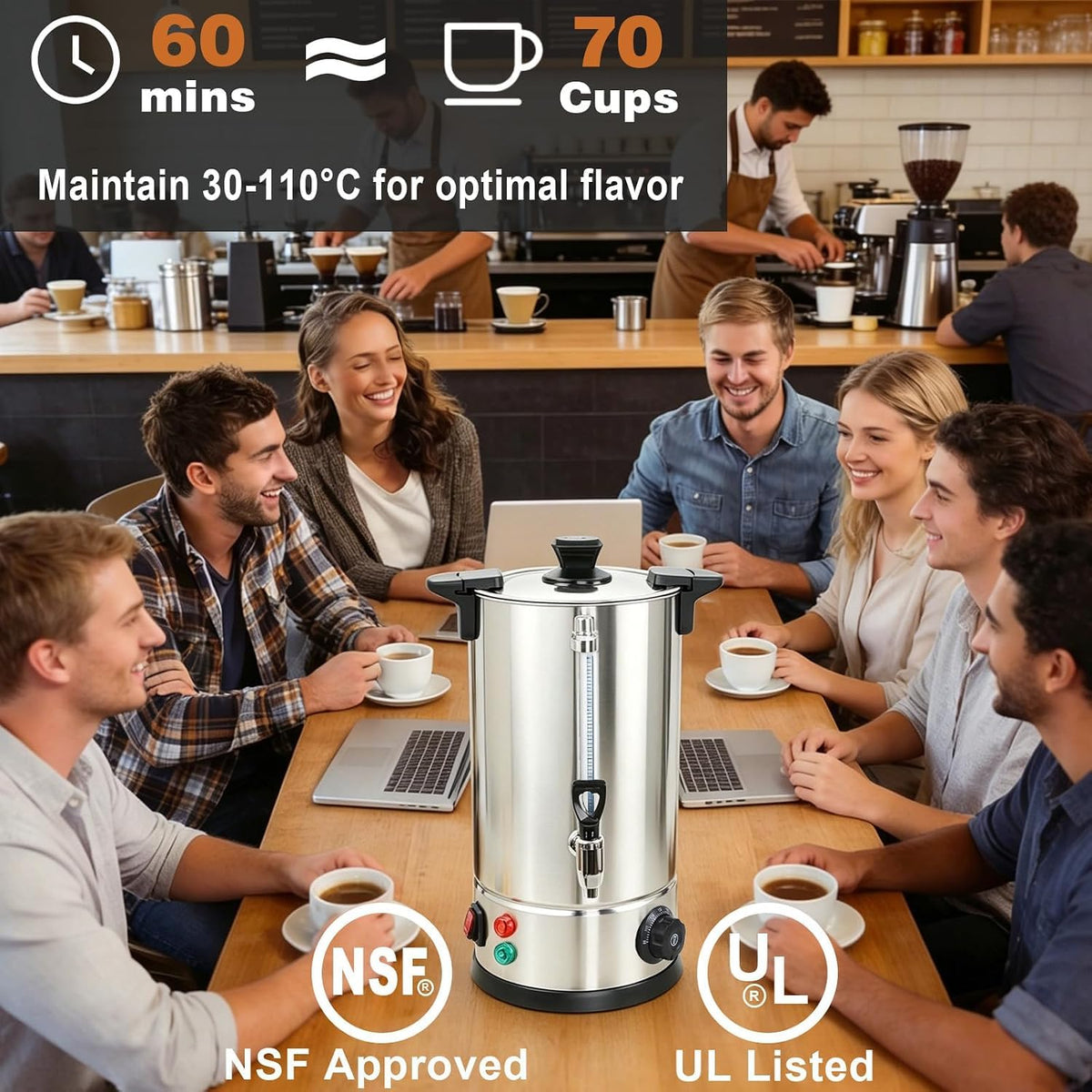 70 Cup Stainless Steel Coffee Urn B833