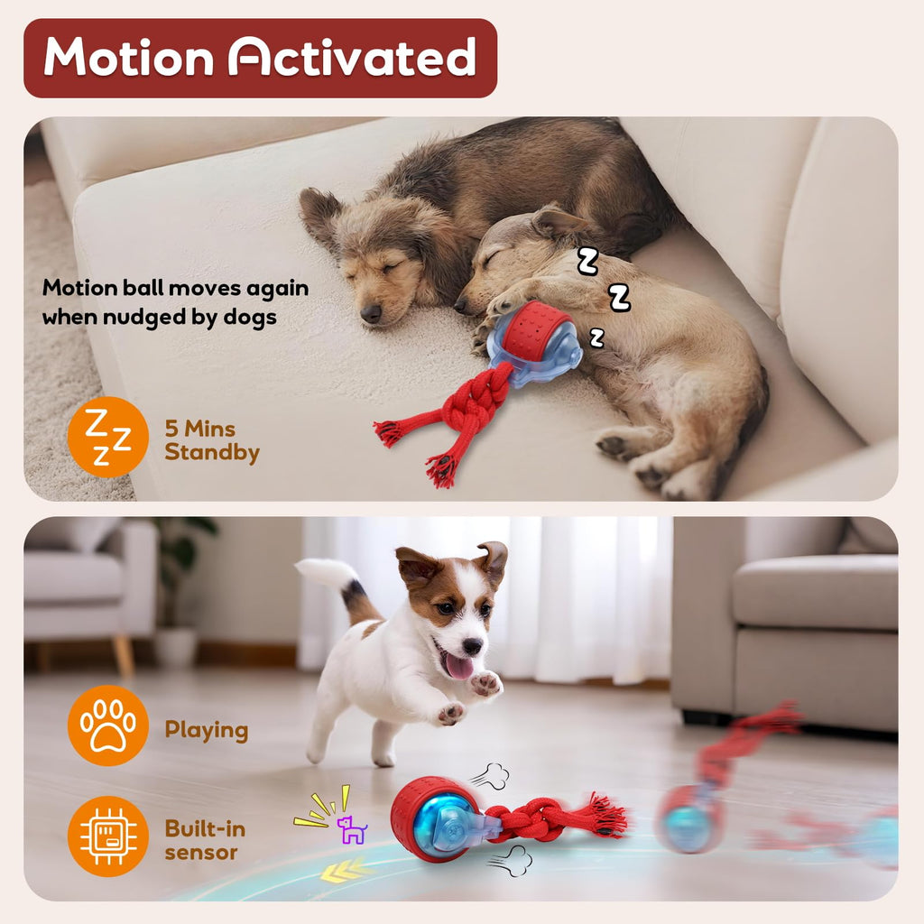 Interactive Rolling Dog Toys with Rope C4740