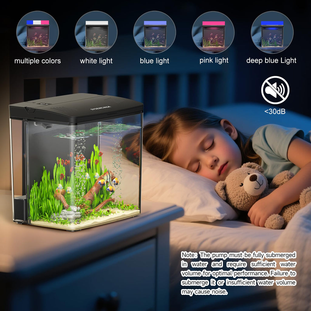 1 Gallon Acrylic Fish Tank Kit with Filter and Light R920254