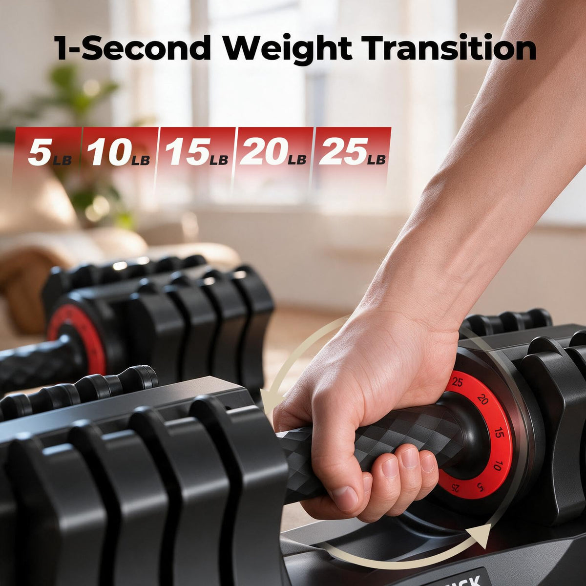 25 lb Adjustable Dumbbell Set I490915