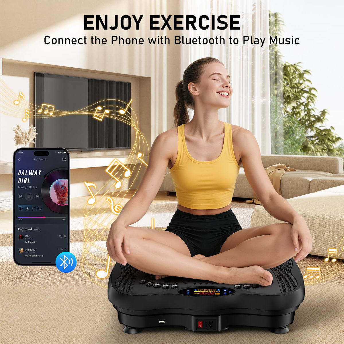 Vibration Plate Exercise Machine 130 Levels 450 Lbs Capacity G155