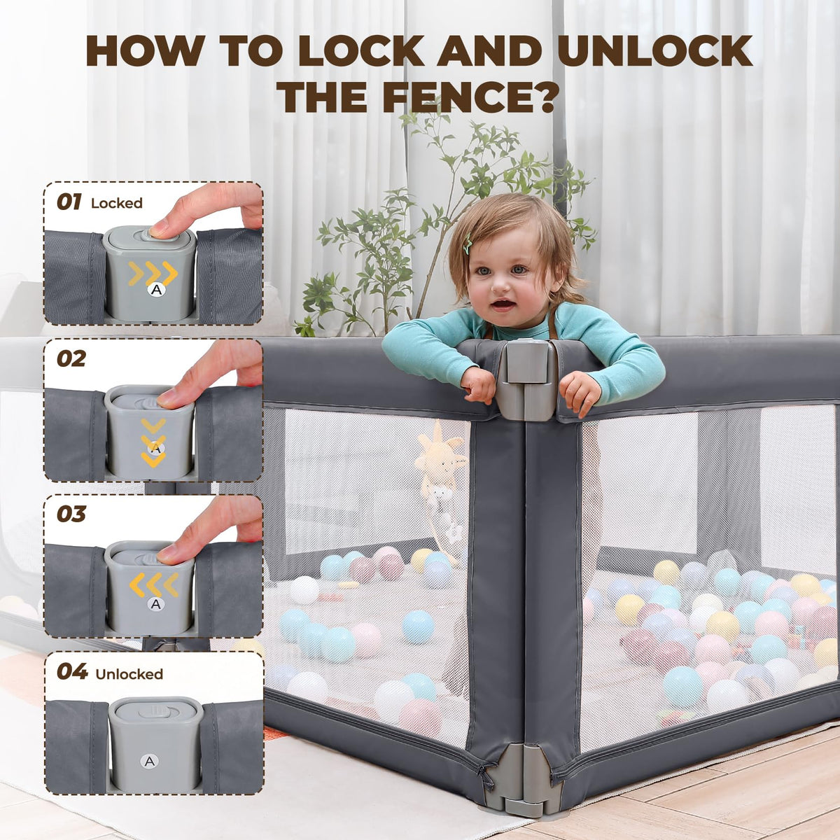 Grey Baby Playpen V559517