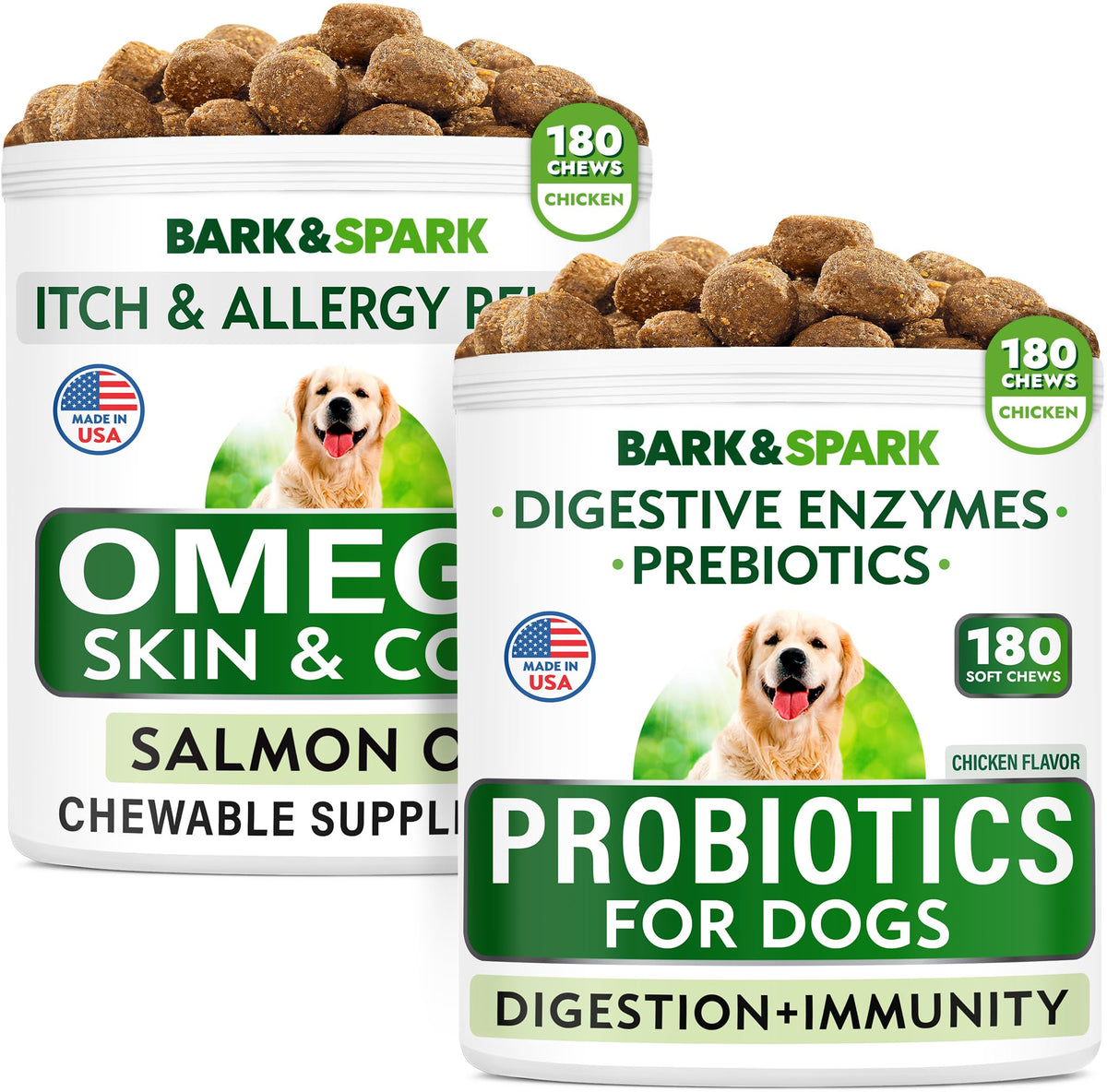Dog Probiotics Chews + Omega 3 Bundle H8787