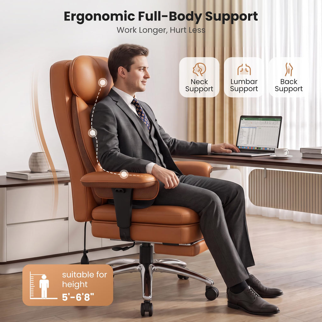 Big and Tall Office Chair with Inflatable Lumbar Support B509