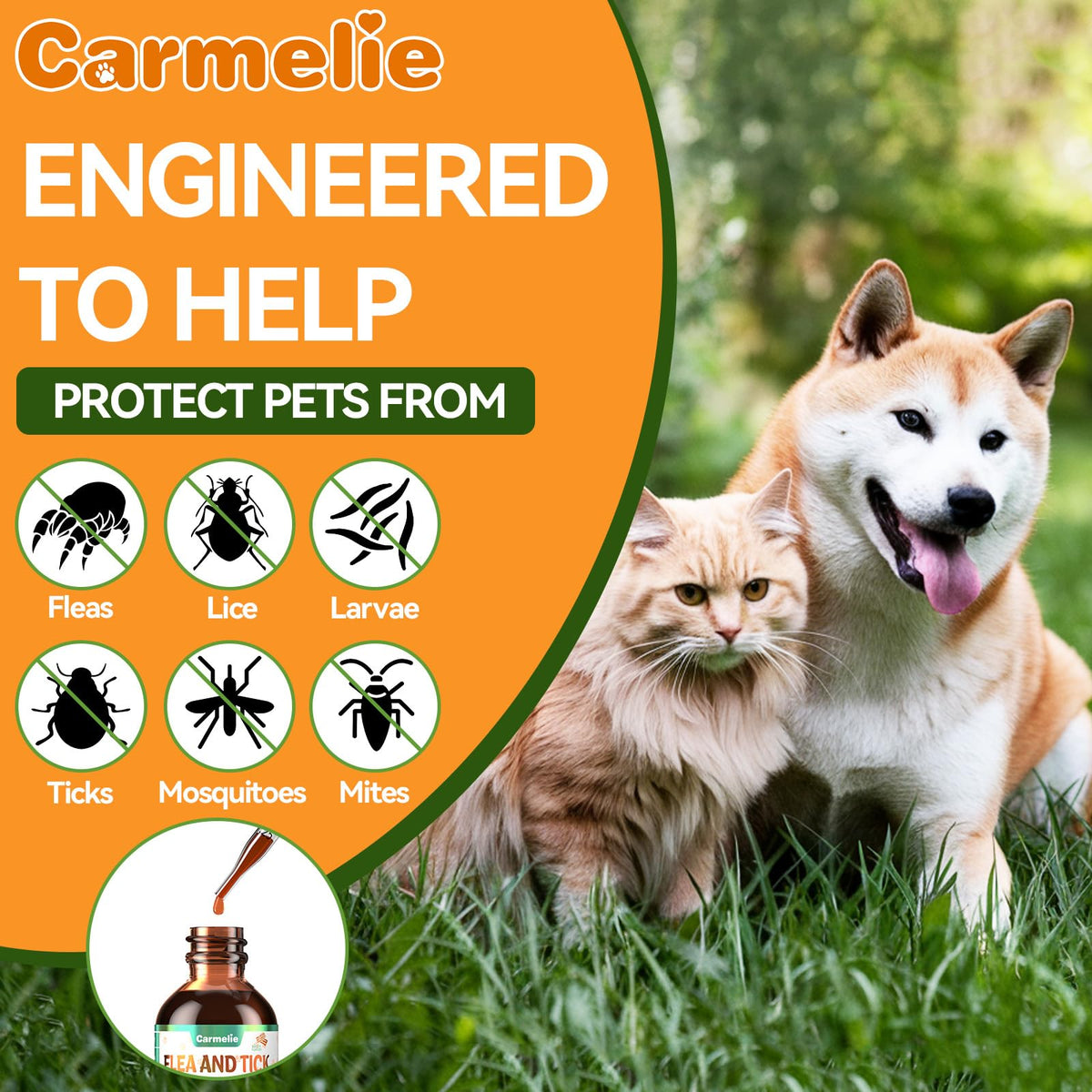 Flea and Tick Prevention for Dogs and Cats 60ml T767768