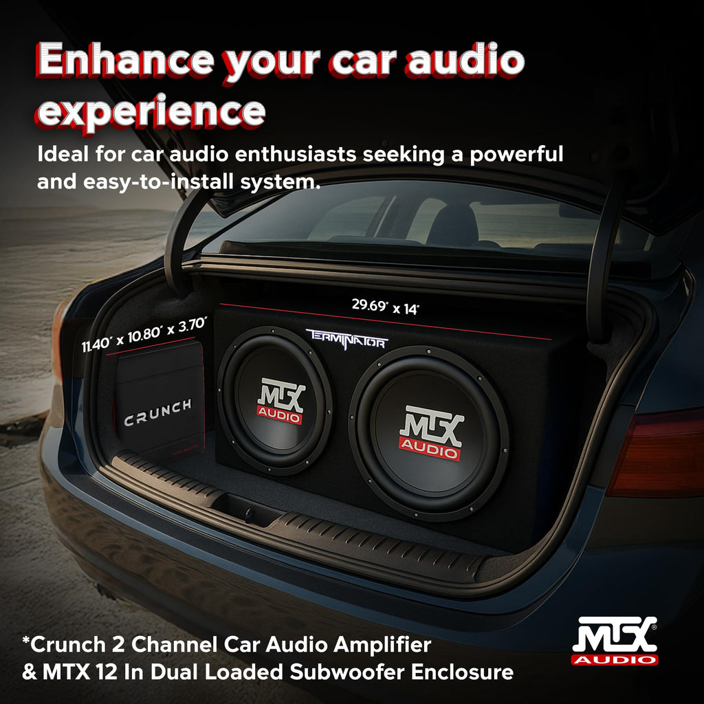 1000 Watt 2 Channel Amplifier with 12 Inch Subwoofer Enclosure G876