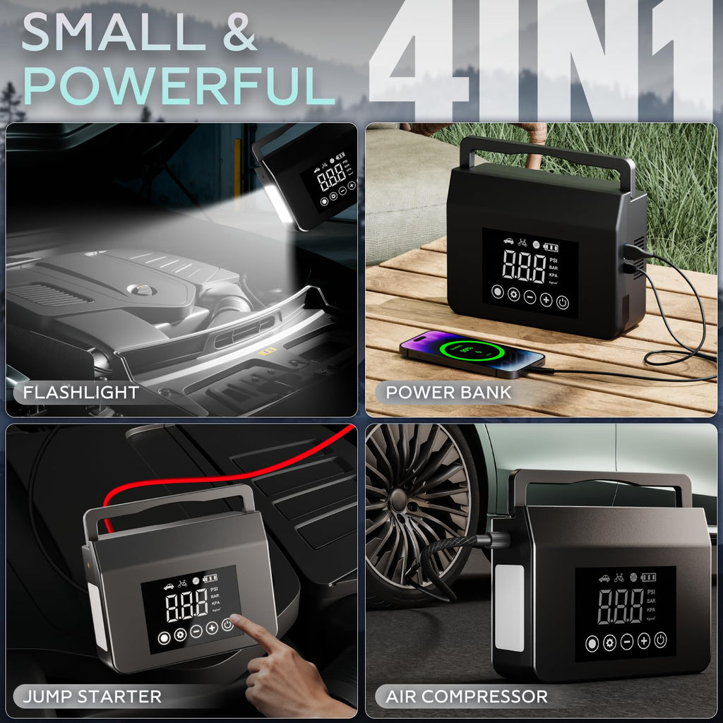 Portable Jump Starter with Air Compressor D718