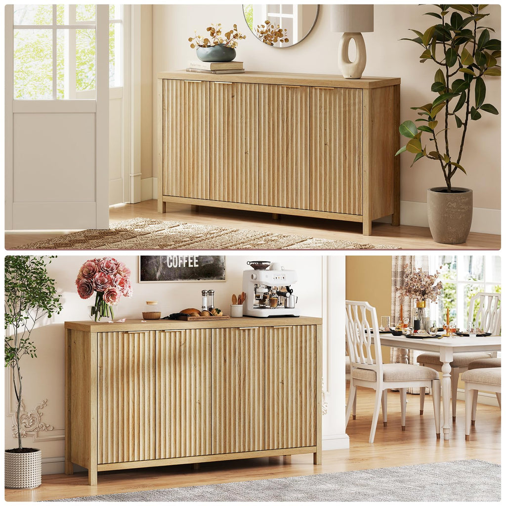 56" Golden Oak Buffet Cabinet Y841063