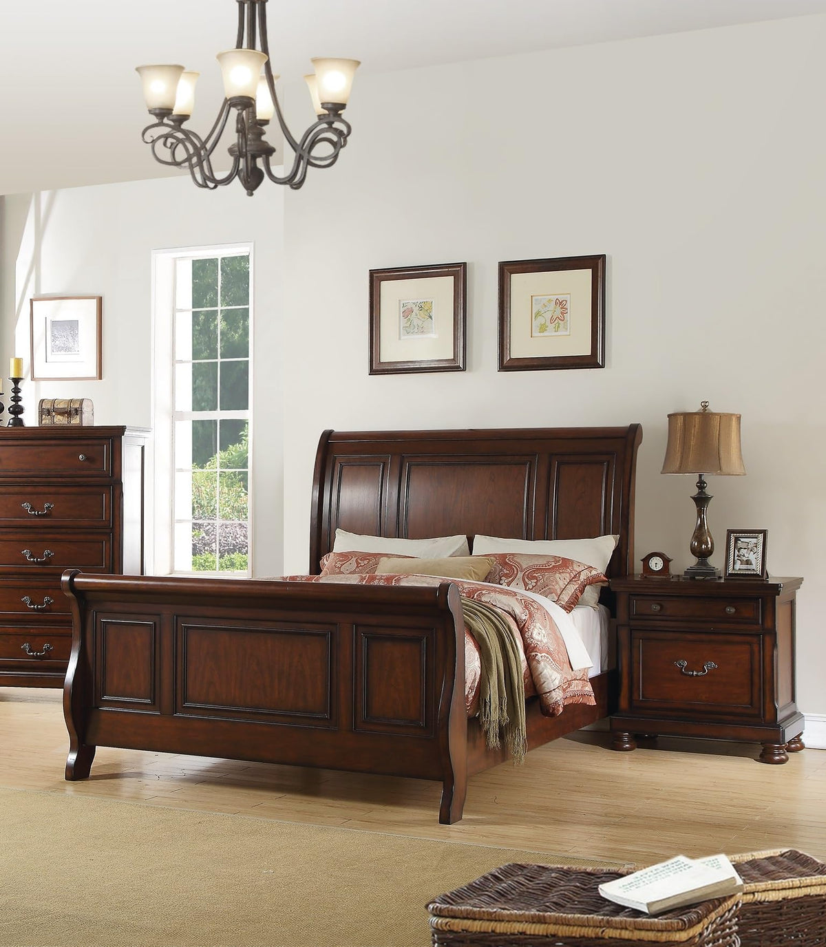 California King Bed Frame Antique Cherry C595042