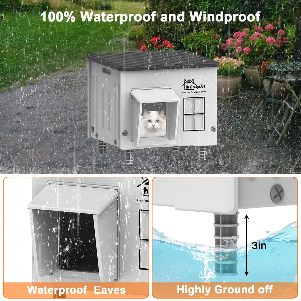 Heated Insulated Elevated Cat House R845