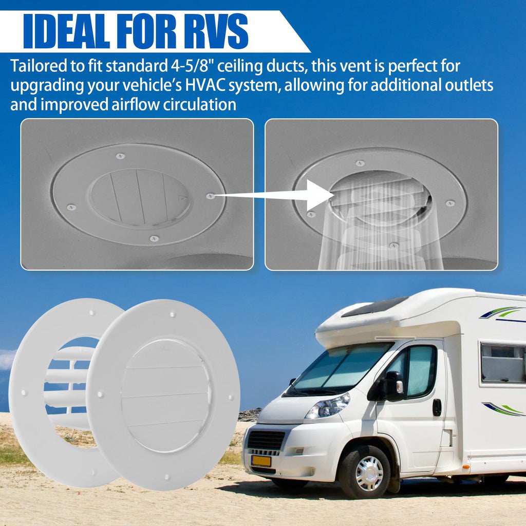 6.5" White RV Ceiling Vent Covers 5-Pack I838