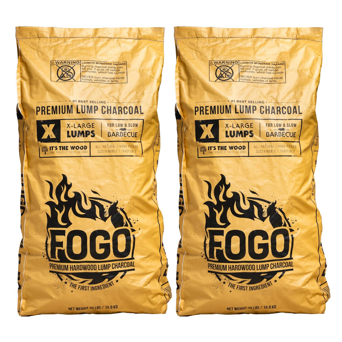 Hardwood Lump Charcoal 35 Pound Bag 2-Pack E1010
