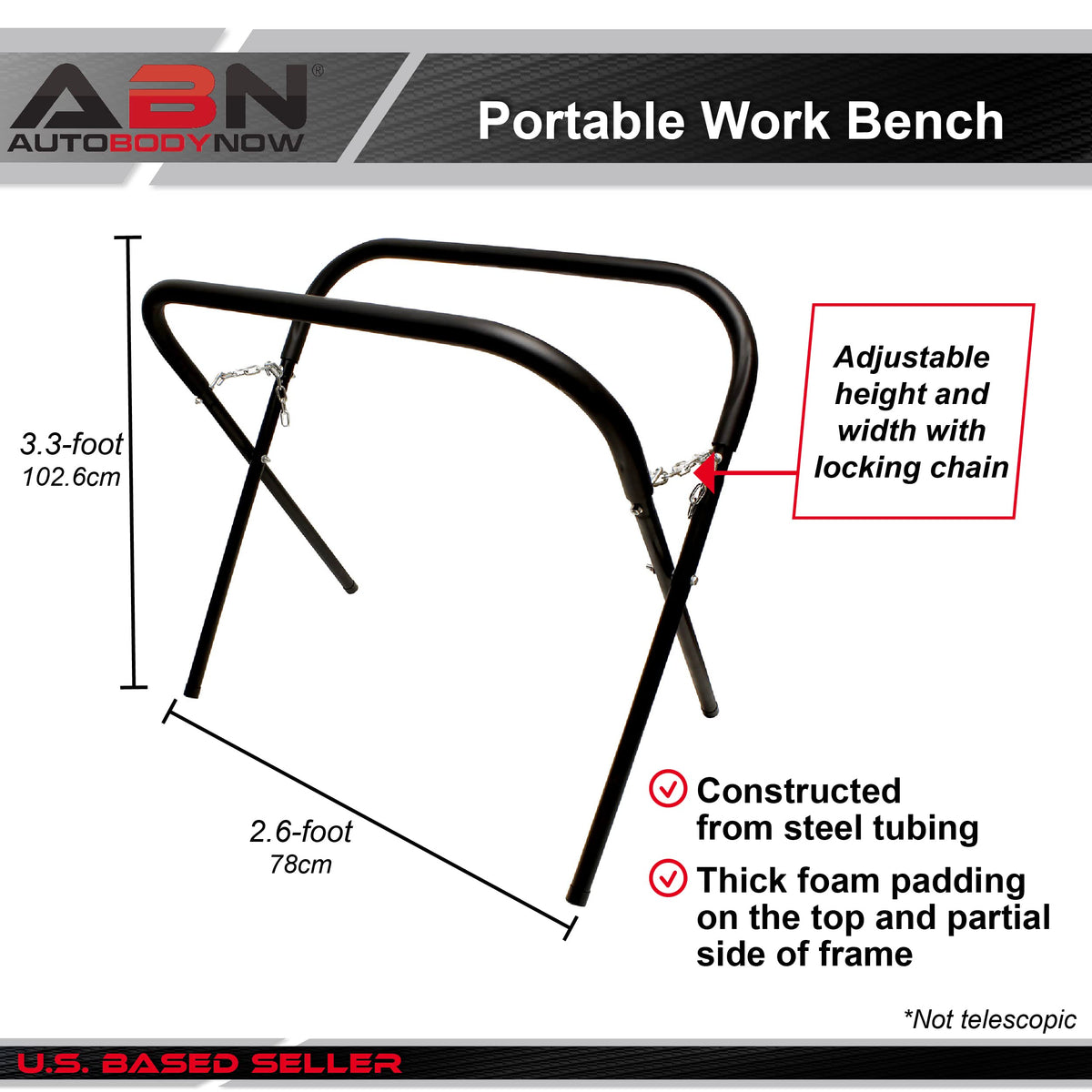 Folding Work Stand 2pk 2000lb Capacity Portable Workbench V468