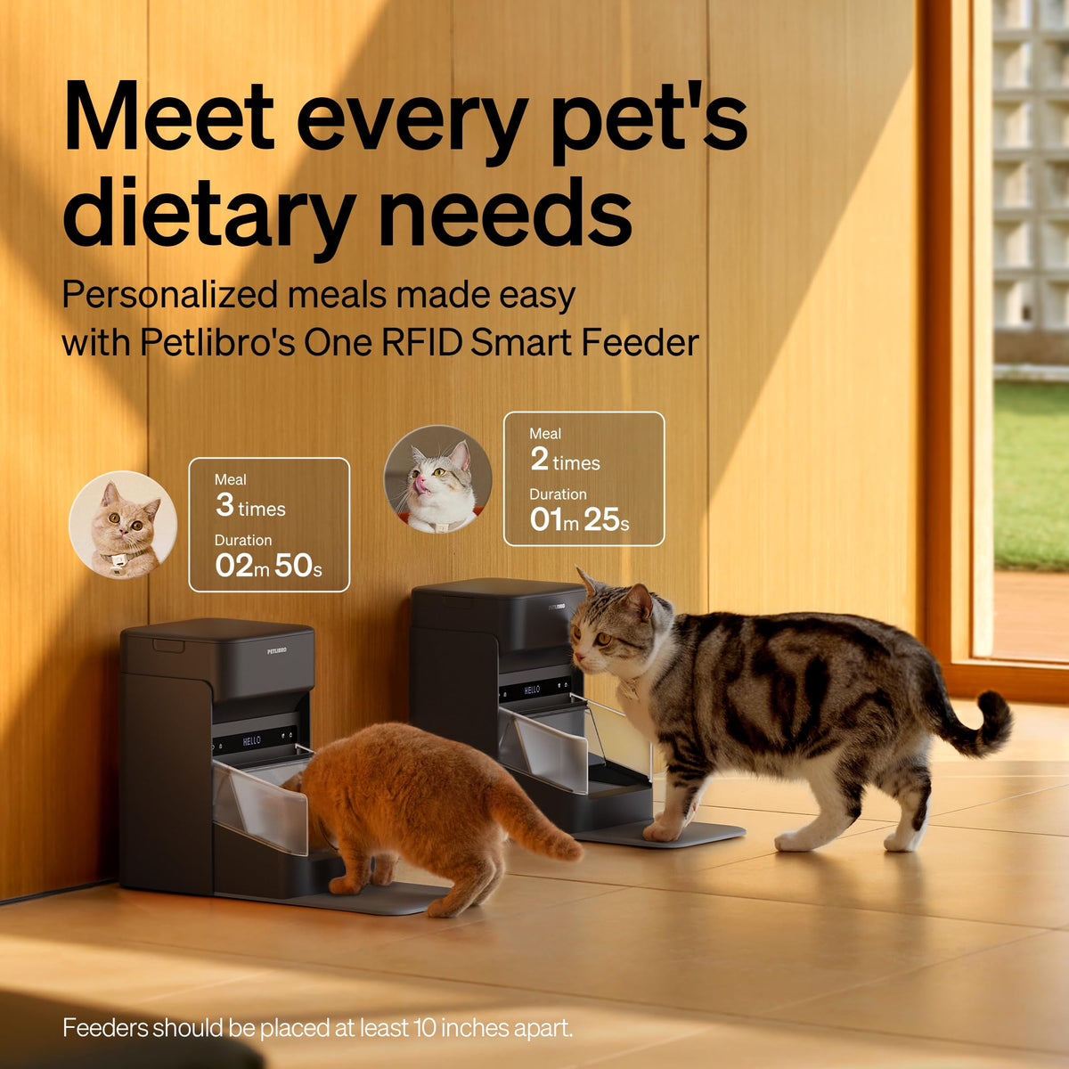 RFID Automatic Cat Feeders for 2 Cats B62939