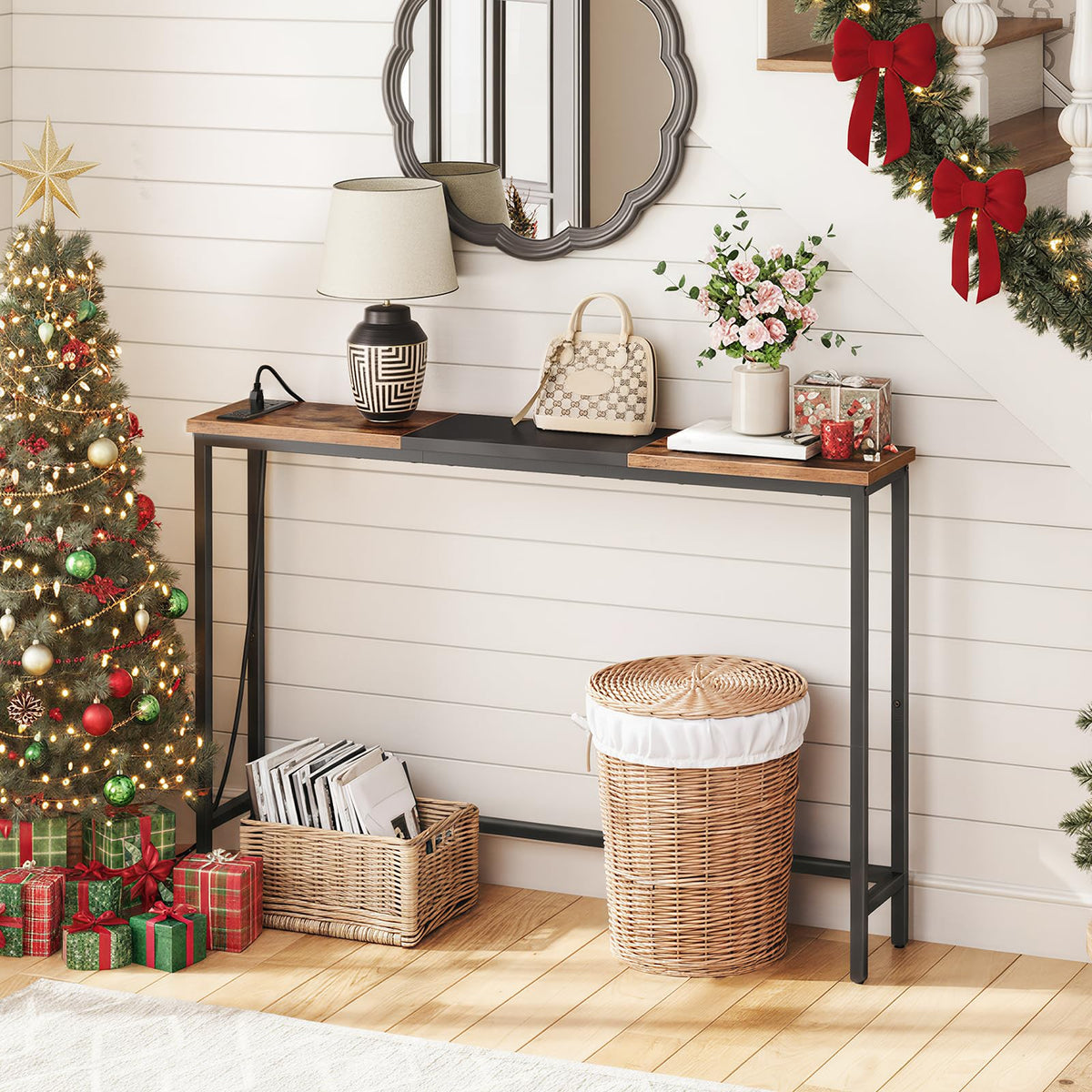 Narrow Console Table with Power Outlets T125996