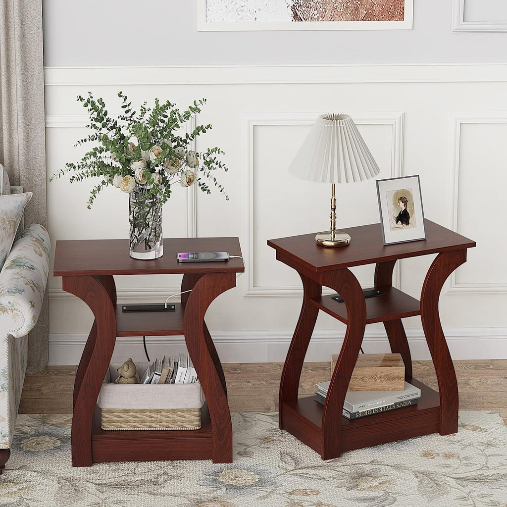 3 Tier End Table with Charging Station J44999