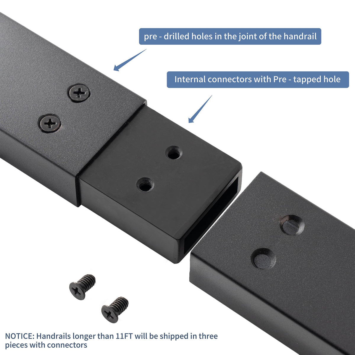 Matte Black Handrails Kit for Stairs M182