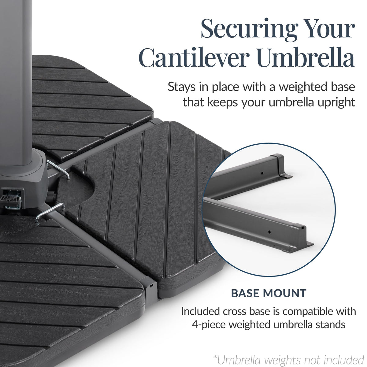 10x10ft Cantilever Patio Umbrella with 260 GSM Canopy and Aluminum Frame A211807