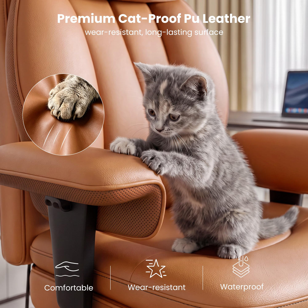 Big and Tall Office Chair with Inflatable Lumbar Support B509
