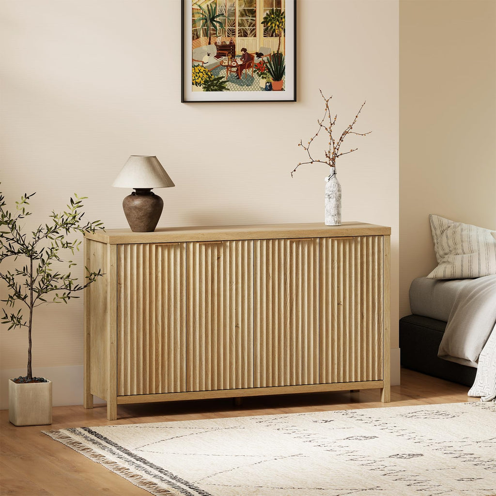 56" Golden Oak Buffet Cabinet Y841063