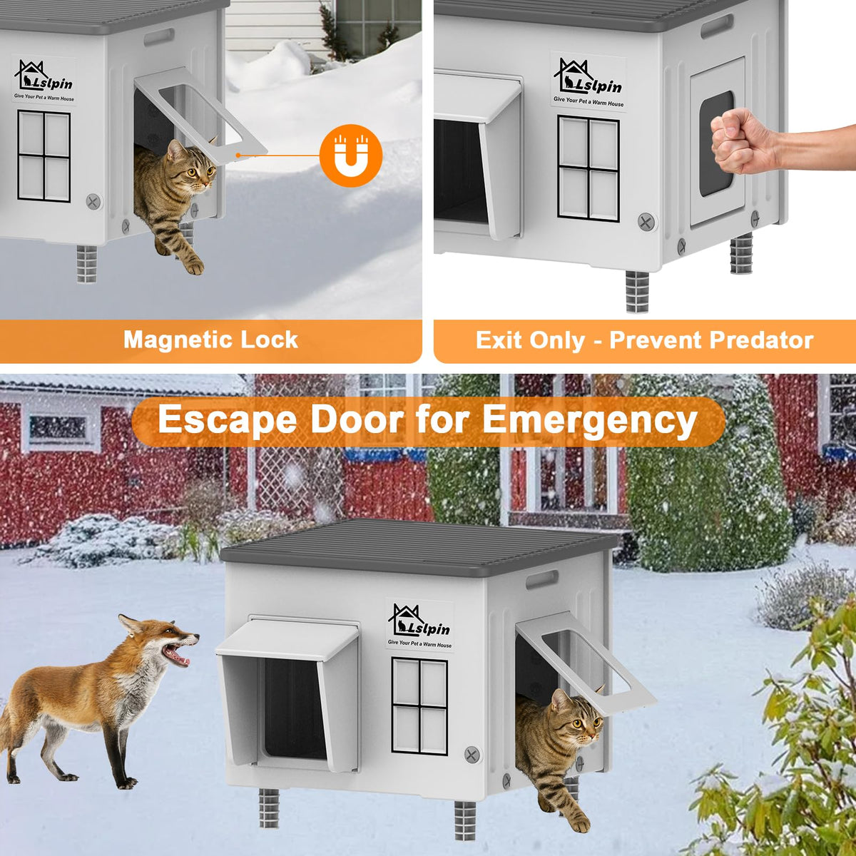 Heated Insulated Elevated Cat House R845