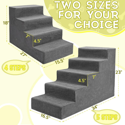 23”H Grey 5 Steps Non-Slip Foam Pet Stairs L571