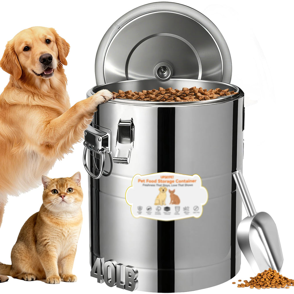 40lb Airtight Stainless Steel Dog Food Storage Container B836