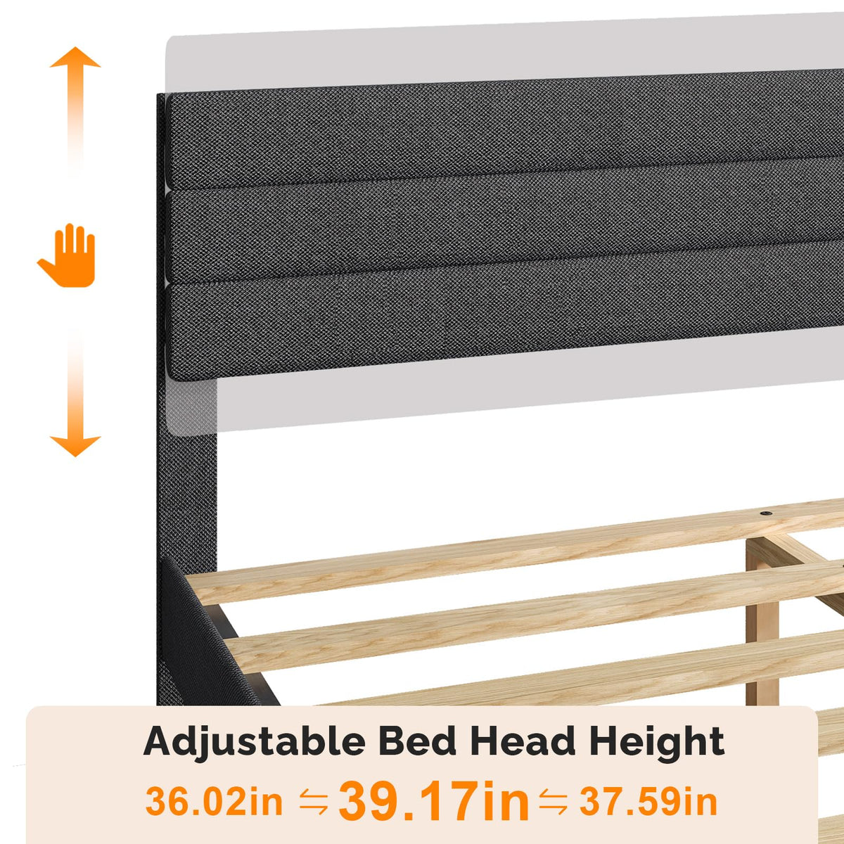 Queen Size Linen Fabric Upholstered Platform Bed Frame Z80432