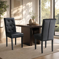 Upholstered Dining Chairs Set of 2 PU Leather Button Tufted K3526