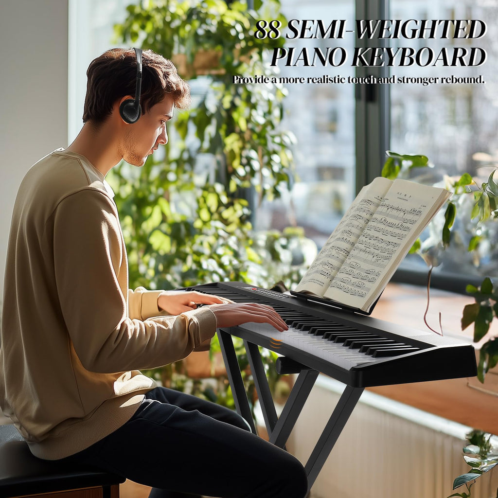 88 Key Foldable Electronic Keyboard Piano with Stand H626