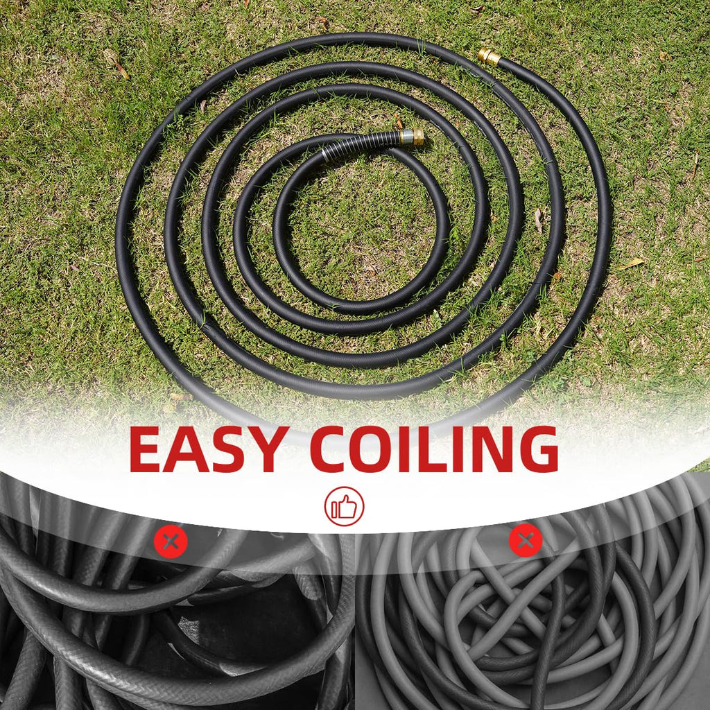 50FT Heavy Duty Rubber Garden Hose D8813