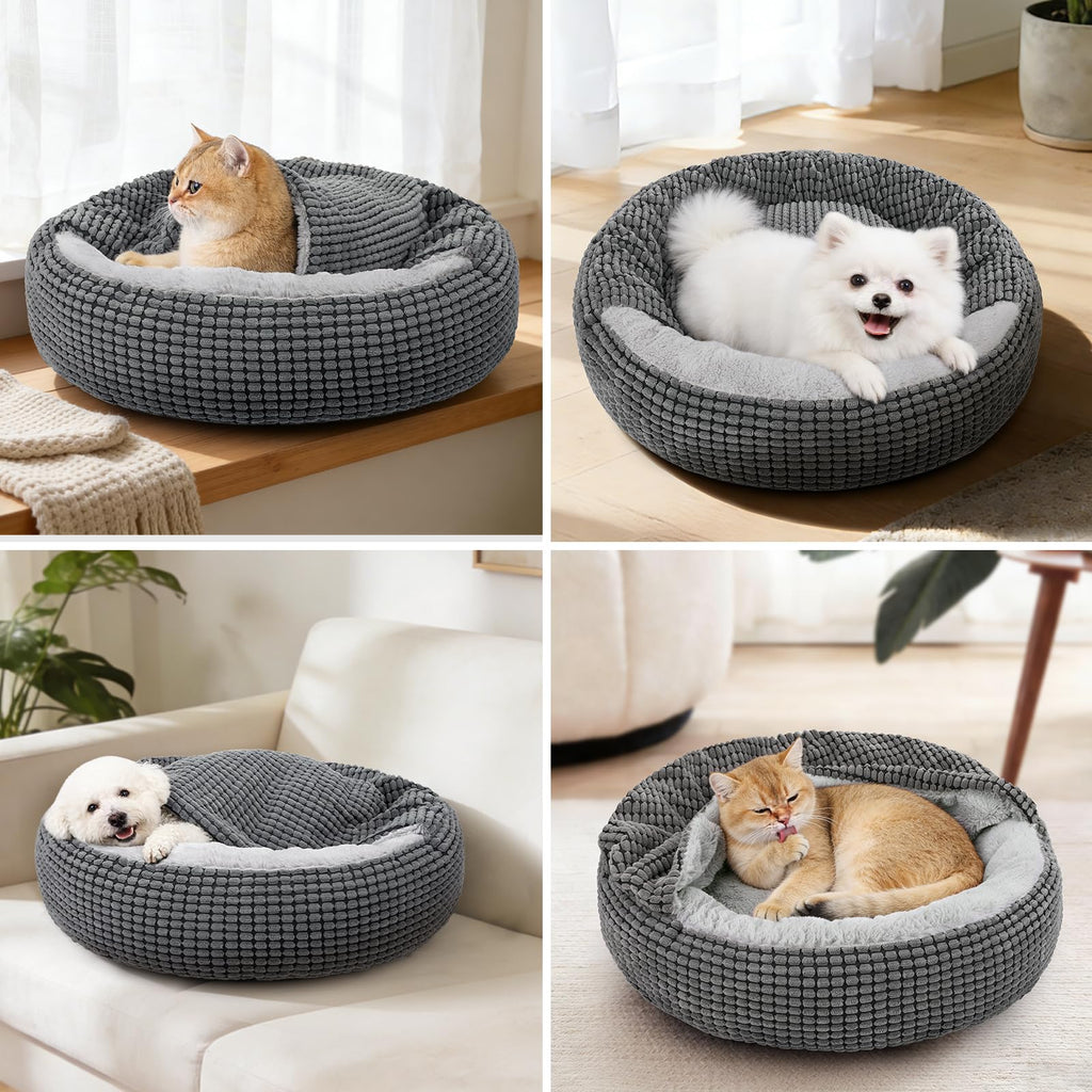 Small Dog Bed with Attached Blanket, 23inch R1040