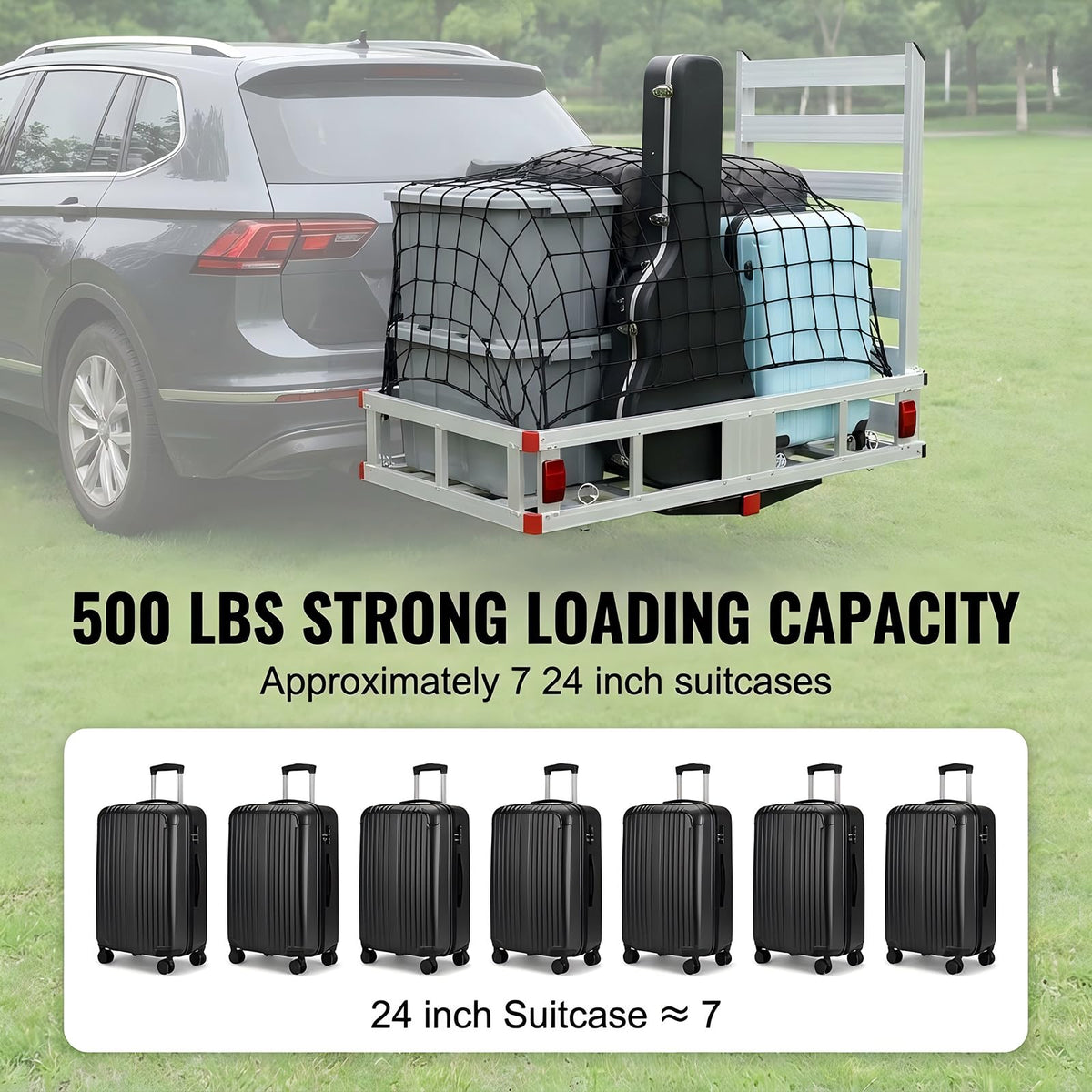 Aluminum Hitch Cargo Carrier with 27.5 in Folding Ramp U561