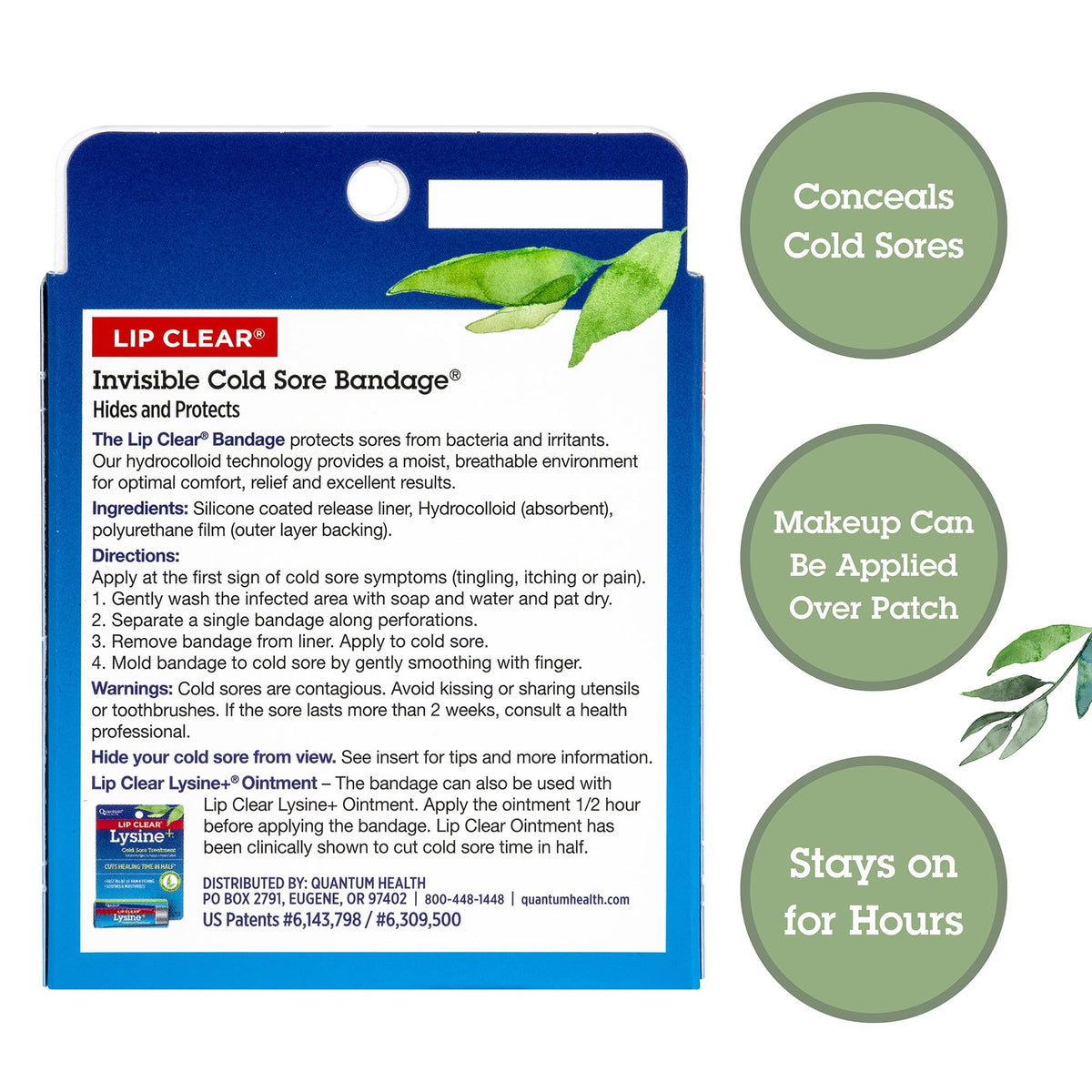 Cold Sore Healing Patches, 12 Bandages M161