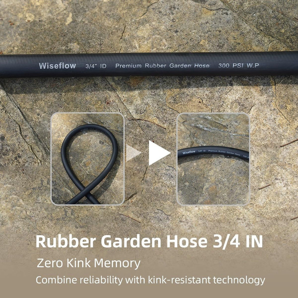 50FT Heavy Duty Rubber Garden Hose D8813