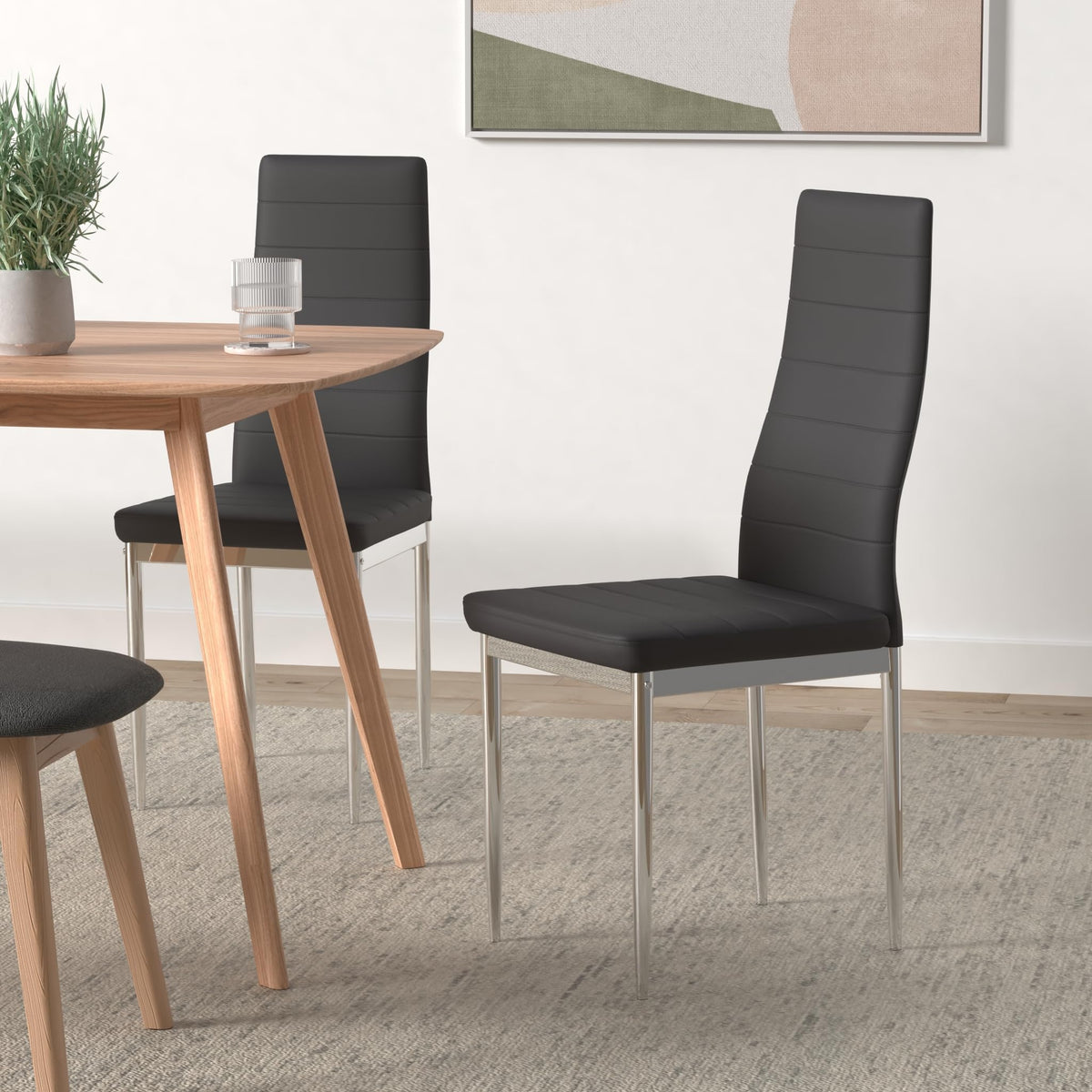 Set of 2 Black Modern Chairs V656809