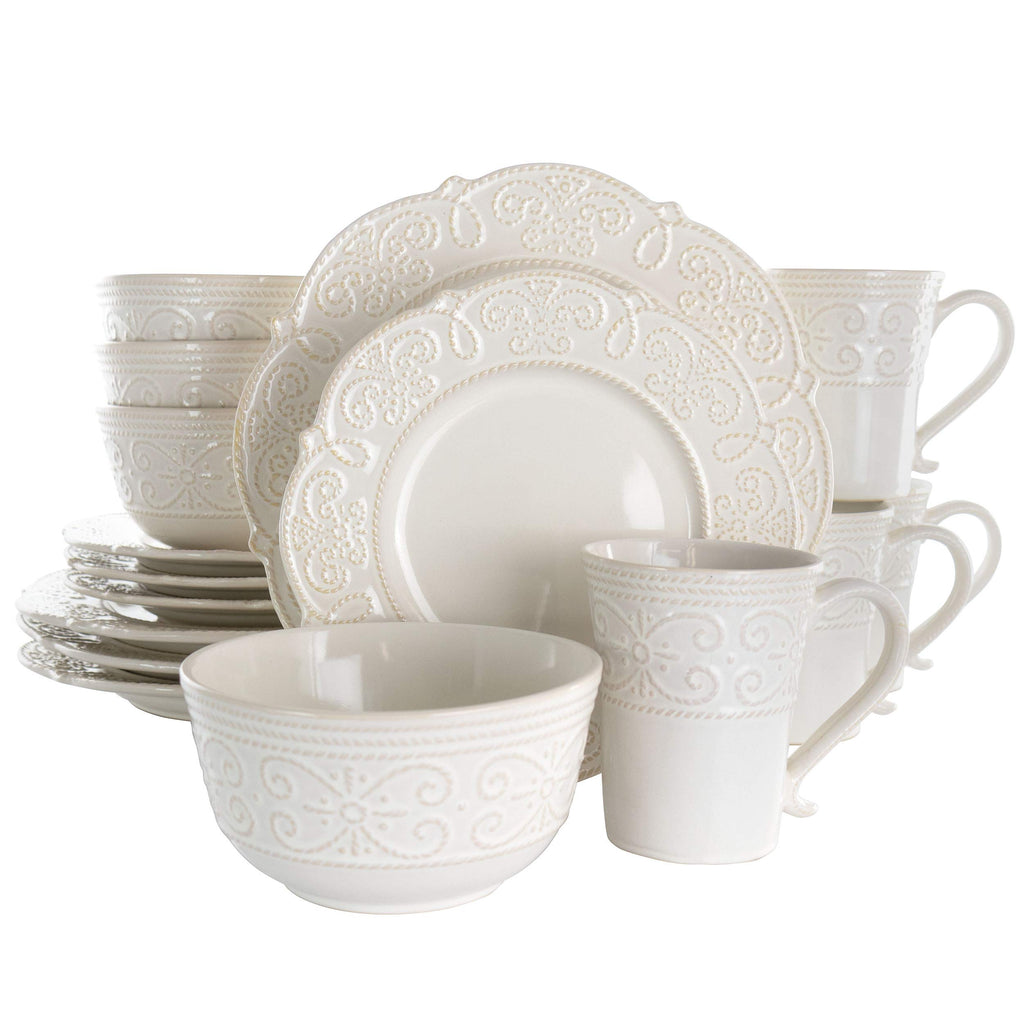 Round Stoneware 16 Piece Dish Set N752