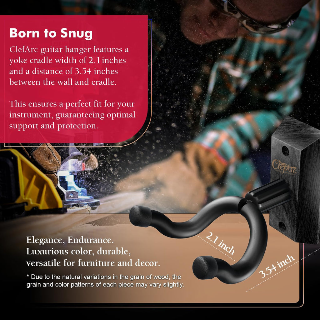 Black U-Shaped Guitar Wall Hanger 2 Pack Y481